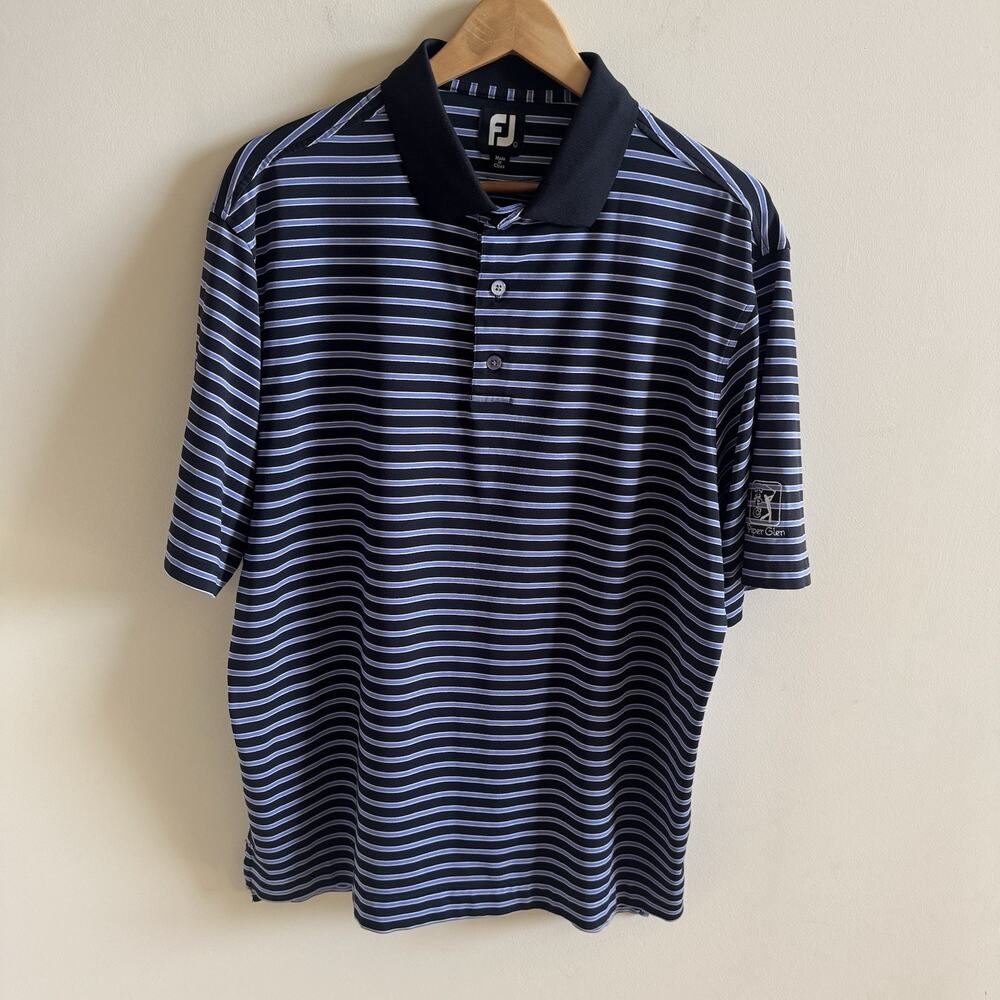 FootJoy Polo Golf Shirt Men's Large Piper Glen TPC Performance Black Purple